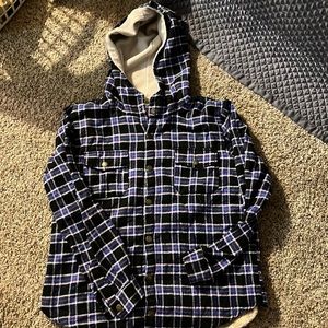 Women’s fuzzy lined flannel jacket